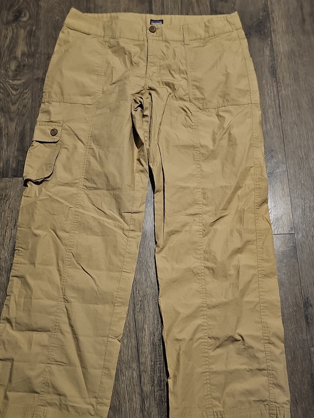 Patagonia Khaki Utility Cargo Size 14  Pants Women Straight Leg Lightweight